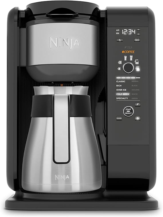 Ninja CP307C Hot and Cold Coffee Brew System with Frother and Thermal Carafe, Black/Silver (Canadian Version) 50 oz