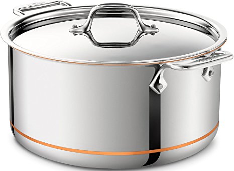 All-Clad 6508 SS Copper Core 5-Ply Bonded Stockpot / Cookware, 8-Quart, Silver