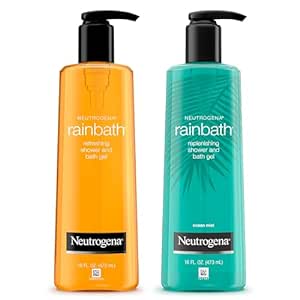 Neutrogena Rainbath Refreshing & Cleansing Shower & Bath Gel, Moisturizing Daily Body Wash & Shaving Gel for Soft Skin, Two Pack Including Ocean Mist & Original Scents, 2 x 16 fl. oz