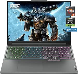 Lenovo Legion Slim 5 16" Gaming Laptop WQXGA, Ryzen 5 7640HS 6-core, 32GB DDR5 Memory 1TB SSD, NVIDIA GeForce RTX 4060 8GB, Backlit KB, Cooling, Windows 11, Storm Grey, W/GaLiMu