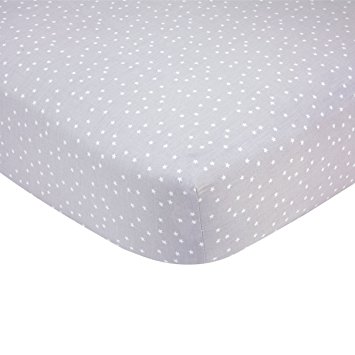 Carter's Sateen Crib Sheet, Grey Star Print, One Size