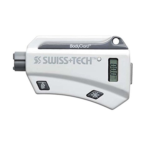 Swiss Tech ST82560 White 7-in-1 BodyGuard Auto Emergency Escape Tool with Tire Gauge - Gift Tin