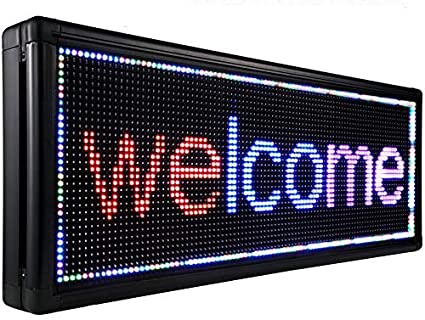 VEVOR Led Sign 40 x 15 inch Led Scrolling Sign 3 Color Red Blue Purple Digital Led Open Sign Outdoor WiFi High Resolution Bright Electronic Message Display Board with SMD Technology for Advertising