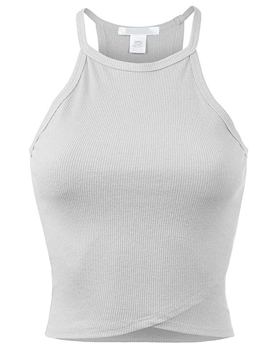 BEKDO Womens Casual Basic Sleeveless Lightweight Solid Soft Cropped Tank Top