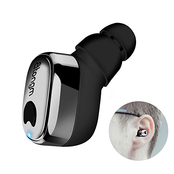Bluetooth Earbud, atongm Mini Wireless Bluetooth Earpiece Bluetooth V4.1 in Ear Headphone with Magnetic USB Charger-Black Car Headset for iPhone/Android cellphones,iPad,Laptop Tablets,etc