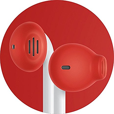 EarSkinz EarPod Covers (ES2) - Red - for Apple iPhone 7 / 6S / 6 / 5S / 5SE / 5C / 5