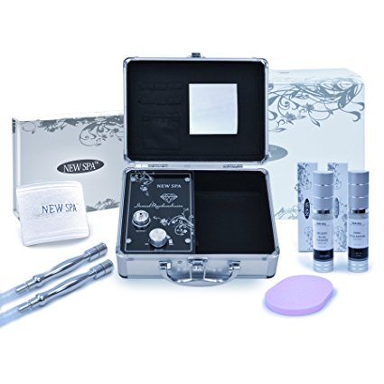 Diamond Microdermabrasion Portable Machine NEW SPA HOME Skin Care Kit (Black with Small Mirror)