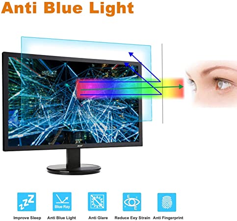 FORITO 28 Inch Monitor Screen Protector -Blue Light Filter, Eye Protection Blue Light Blocking Computer Screen Protector for 28" 16:9 Widescreen Desktop Monitor (Width x Height: 24.4" x 13.6")