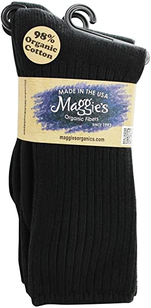 Maggie's Functional Organics Socks Black Crew Tri-Packs Size 9-11