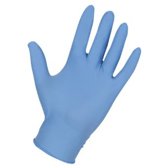 Genuine Joe GJO15360 5-Mil Light Powder Industrial Nitrile Gloves, Small, Light Blue (Pack of 100)