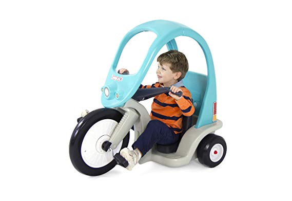 Simplay3 Kids Super Coupe Pedal Powered Ride-On Toy w/ Roof and 3-Position Seat