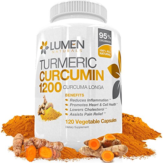 Turmeric Curcumin Extra Strength 1200mg with 95% Curcuminoids - 120 Powerful Natural Anti Inflammatory Capsules for a Full 60 Day Supply - Supplement Shown to Support Joint Pain Relief & Reduce Inflammation - No Negative Side Effects