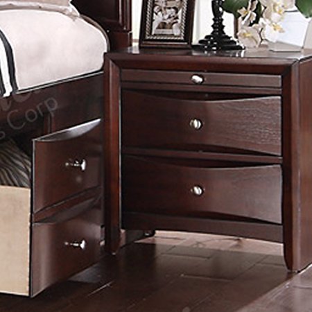 Poundex Contemporary Nightstand, Espresso