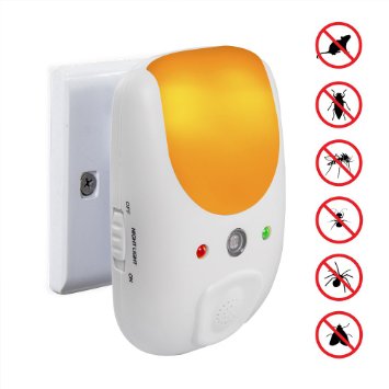 Pest Repeller Vensmile Electric Plug-in Indoor Ultrasonic and Electromagnetic Pest Repellent Free Sensor Nightlight Control Rats Mice Rodents Cockroaches Fleas Ants and More Insects