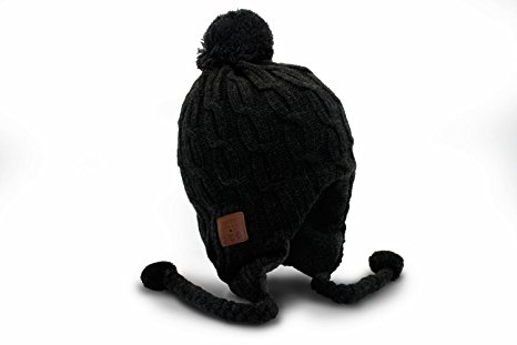 Tenergy Wireless Bluetooth Built-in microphone Beanie Basic Knit w/ Tassles - Color Black