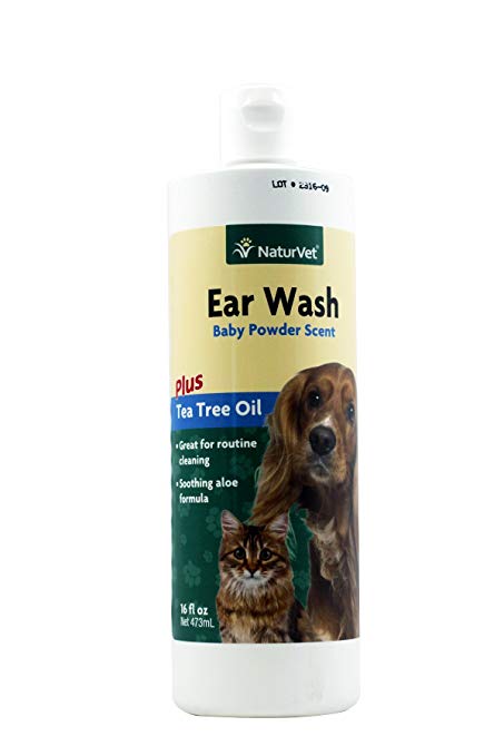 NaturVet Ear Wash with Tea Tree Oil, 16 Ounce