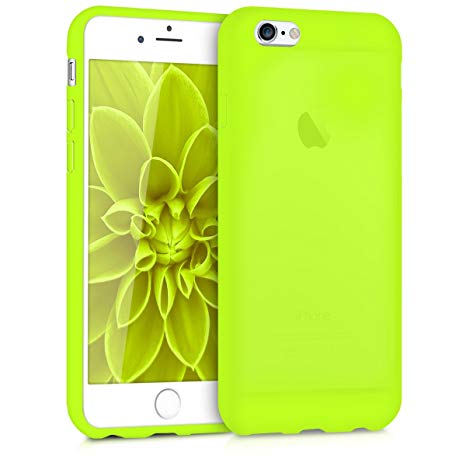 kwmobile TPU Silicone Case for Apple iPhone 6 / 6S - Soft Flexible Shock Absorbent Protective Phone Cover - Neon Yellow