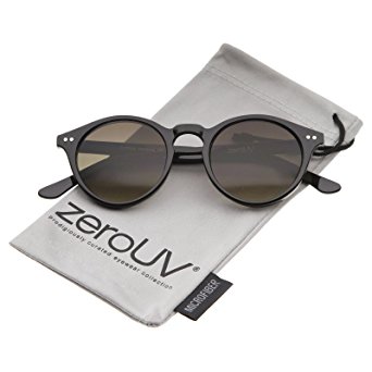 zeroUV - Classic Horn Rimmed Keyhole Nose Bridge P3 Round Sunglasses 46mm