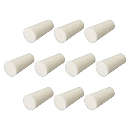 uxcell 8-12mm Beige Drilled Silicone Stopper Plugs for Flask Test Tube Stopper 10pcs