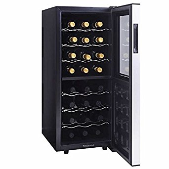 Wine Enthusiast 24-Bottle Dual-Zone Wine Cooler Touchscreen Controls with Digital Display