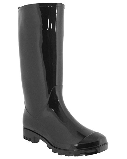 Capelli New York Ladies Shiny Solid Opaque Jelly Rain Boot