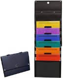 DecoBros Cascading Wall Mount Holder Organizer 6 Removable File Pockets Letter Size