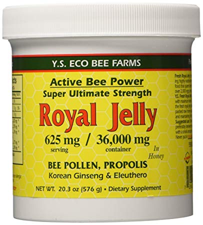 YS Eco Bee Farms Active Bee Power - Royal Jelly, Bee Pollen, Propolis, Ginseng in Honey - 36,000 mg - 20.3 oz (Pack of 3)