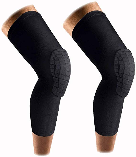 AceList Crash Proof Knee Pads/Elbow Pads/Shin Pads Brace Compression Protector Gear for Volleyball, Basketball, Football & All Contact Sports, Sold as1 Pair（2 pcs）