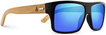 TREEHUT Wooden Bamboo Sunglasses Temples Classic Aviator Retro Square Wood Sunglasses