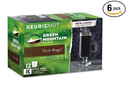 Green Mountain Coffee Keurig Single-Serve K-Cup Pods, Dark Magic Dark Roast Coffee, 72 Count (6 Boxes of 12 Pods)