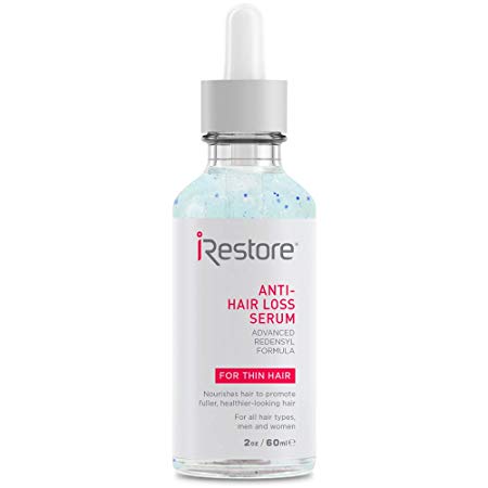 iRestore Anti-Hair Loss Serum w/ Redensyl and Vitamin E & B – Advanced Thickening Formula for Hair Loss, Balding & Thinning Hair – Promotes Regrowth For All Hair Types, Men and Women (2oz / 60ml)