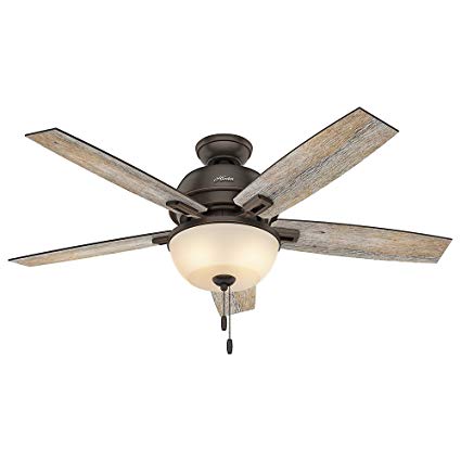 Hunter Fan Company 53333 52" Donegan Onyx Bengal Ceiling Fan with Light, White