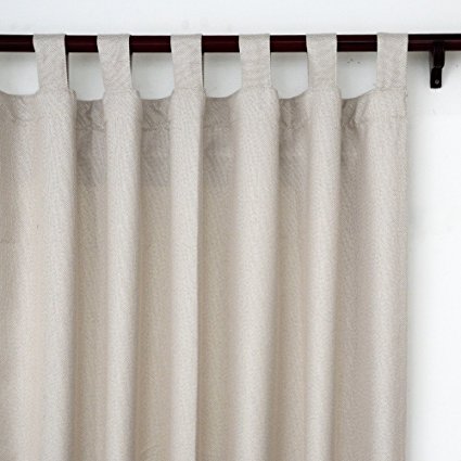 Top Finel Thermal Insulated Solid Faux Linen Blackout curtain Window Treatments Panels Tab Top,Cream,54"x84",Single Panel