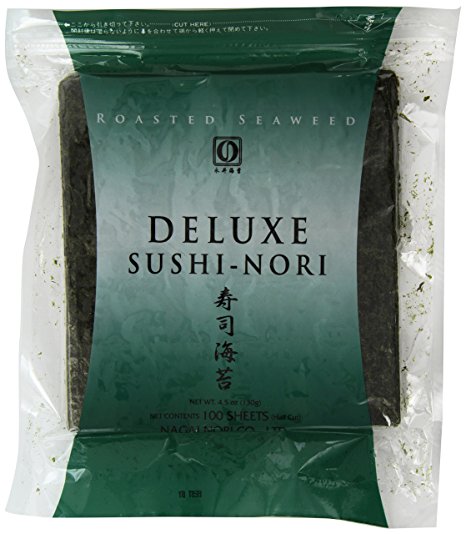 Nagai Deluxe Sushi Nori, Half Sheets, 100 Count