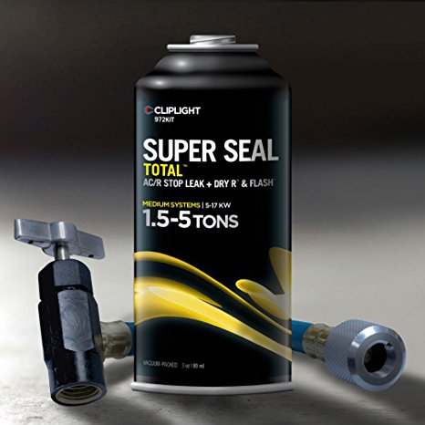 Cliplight Super Seal Total 972KIT - Permanently Seals & Prevents Leaks in A/C & Refrigeration Systems - 1.5-5 TONS