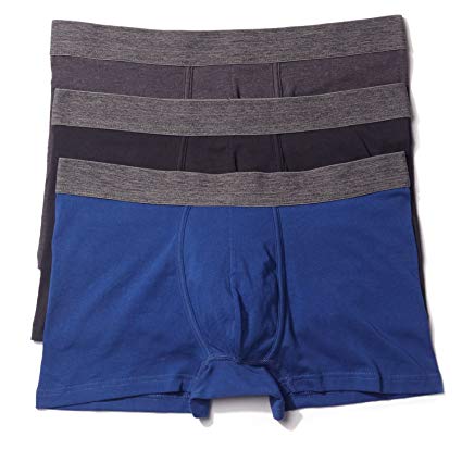 Basic Outfitters 3-Pair Men's Solid Cotton Stretch Boxer Trunks - Assorted Colors