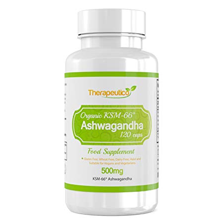 Organic KSM-66® Ashwagandha Herbal Supplement 500mg | No Binders, Fillers, Additives | 4 Month Supply | 120 Vegetable Capsules with Withania Somnifera Root | All-Natural Premium Quality Dietary Supplement | Made in UK | Certified Organic By Soil Association| KSM66