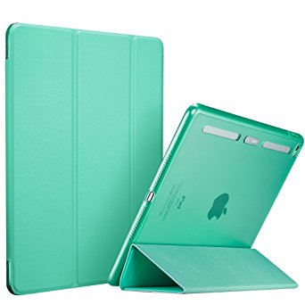 ESR 31001020103019 iPad Air 2 Case, ESR Corner/Bumper Protection Smart Cover Case with Soft TPU Bumper and Auto Wake/Sleep Function for iPad Air 2/iPad 6 – Light Green