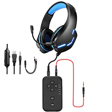 PUTELTAL Voice Changer Headset, LED Light Noise Cancelling Over Ear Headphones, Gaming Headset with Voice Changer for Phone/PS4/PS5/Xbox/PC/Laptop/XBOX ONE