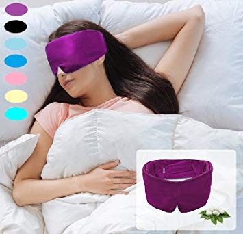 Sleep Mask for Women,Super Smooth Eye Mask for Sleeping - 100% Mulberry Silk Sleep Mask for A Full Night's Sleep, Ultimate Sleeping Aid/Blindfold (Purple) …