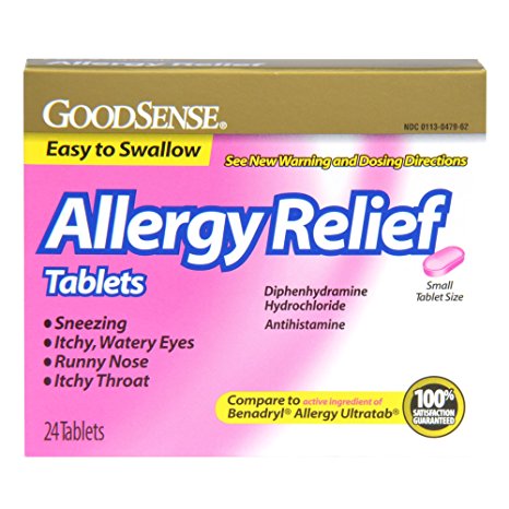 GoodSense Allergy Relief, Diphedryl Allergy 25mg Tablets, 24 Count