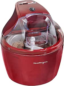 Nostalgia 1.5-Quart Electric Ice Cream, Frozen Yogurt, Gelato and Sorbet Maker, Red