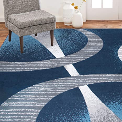 Home Dynamix Premium Indus Modern Area Rug, Midnight Blue/Gray, 5'2"x7'4" Rectangle