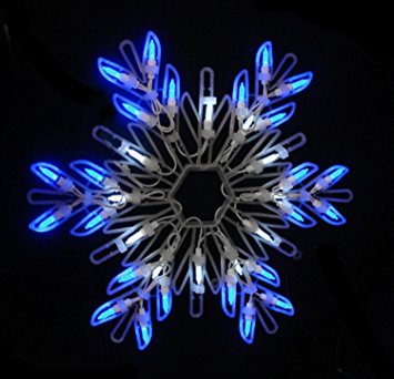 Sienna 15" Pure White & Blue LED Lighted Snowflake Christmas Window Decoration