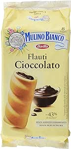 Mulino Bianco Merendine Flauti al Cioccolato, Snack Dolce per la Merenda - 280 gr