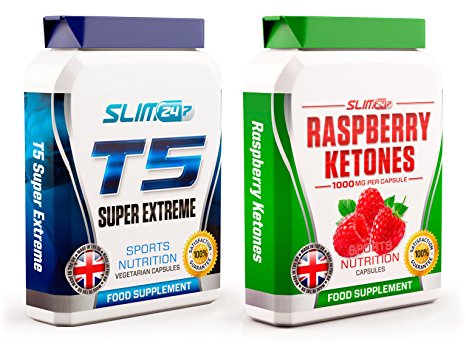 T5 FAT BURNERS x60   RASPBERRY KETONES x60 - T5 Super Extreme Max Strength Thermogenic Fat Burner and Raspberry Ketone Capsules - Slimming Diet Pills | Suppress Appetite, Boost Metabolism and Increase Energy for Weight Loss
