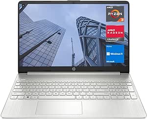 HP Essential 15 Laptop, 15.6" HD Screen, AMD Ryzen 3 5300U, 16GB RAM, 512GB SSD, Webcam, HDMI, Wi-Fi, Windows 11 Home, Silver