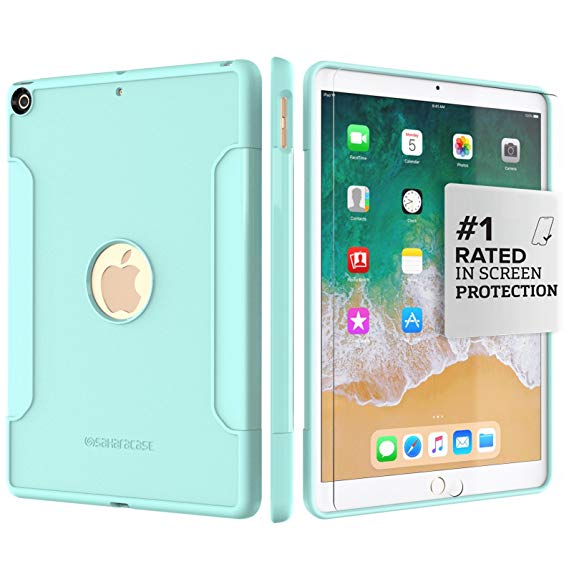 New iPad 9.7 Case (2017) SaharaCase Protective Kit   Tempered Glass Screen Protector [Not Keyboard Compatible] Slim Cover [Shock-Absorbing Bumper] Scratch-Resistant Hard Back - Aqua Teal