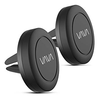 Magnetic Car Phone Mount [2 Pack] VAVA Universal Magnetic Phone Holder for Car Air Vent, Compatiable with All Smartphones (4 Metal Plates)