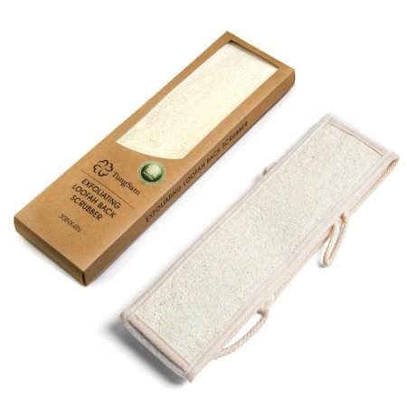 Loofah Back Scrubber by TungSam® - Best Premium Top Natural Loofah（Luffa）, Exfoliating Shower Bath Body Sponge for Men and Women
